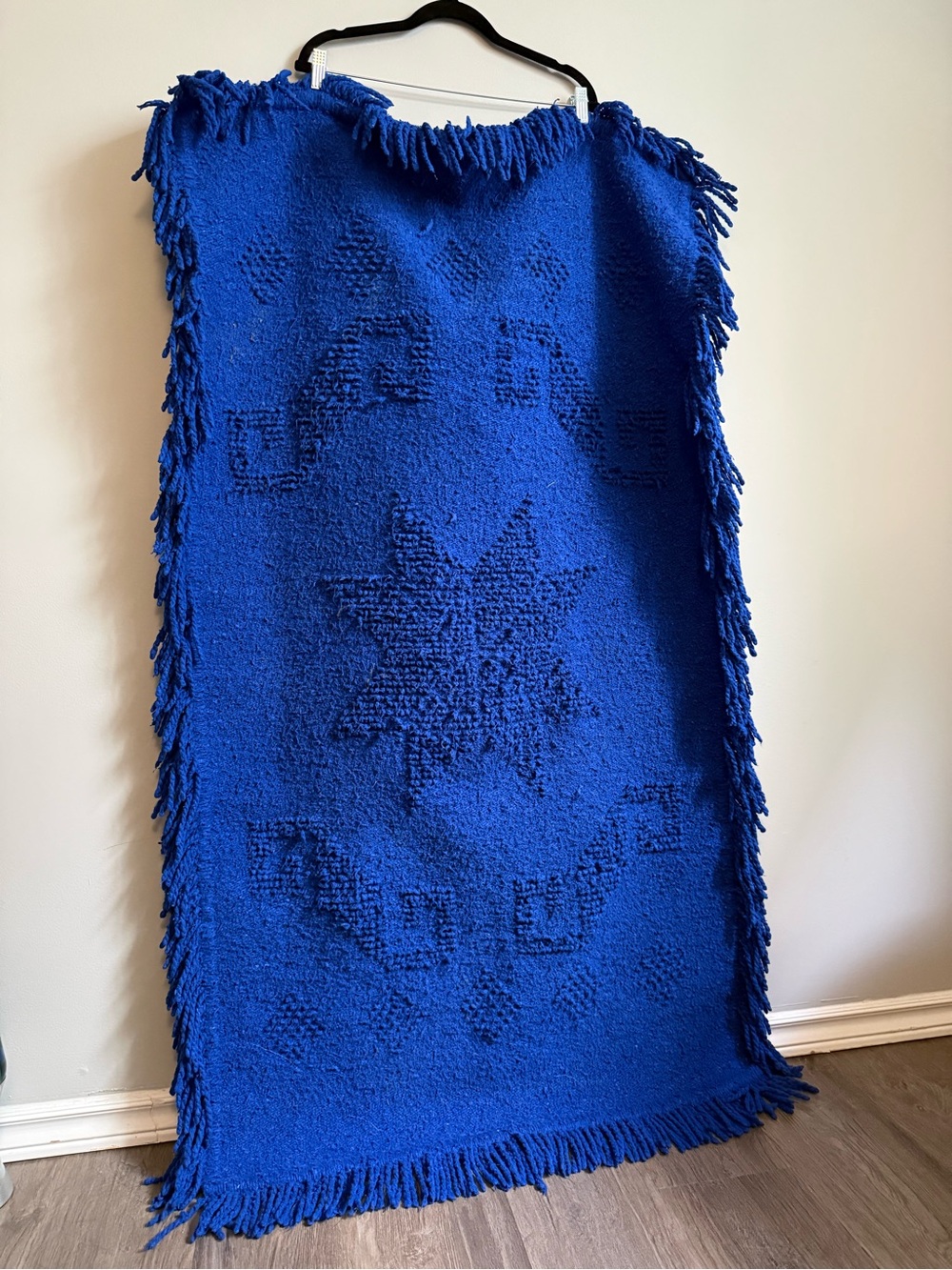 38x64" Cobalt Blue Woven Tassel Vintage Rug Carpet Mat MCM Home Decor